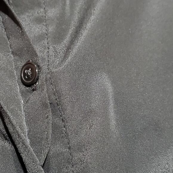 Rock & Republic Black Studded Sleeveless Button Front Top Large - Picture 4 of 7